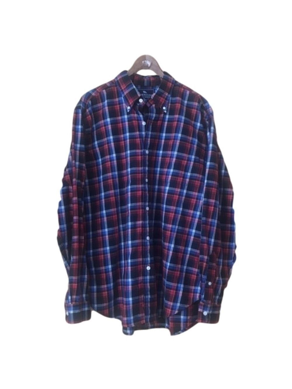 AMERICAN LIVING men’s size XL plaid button front shirt